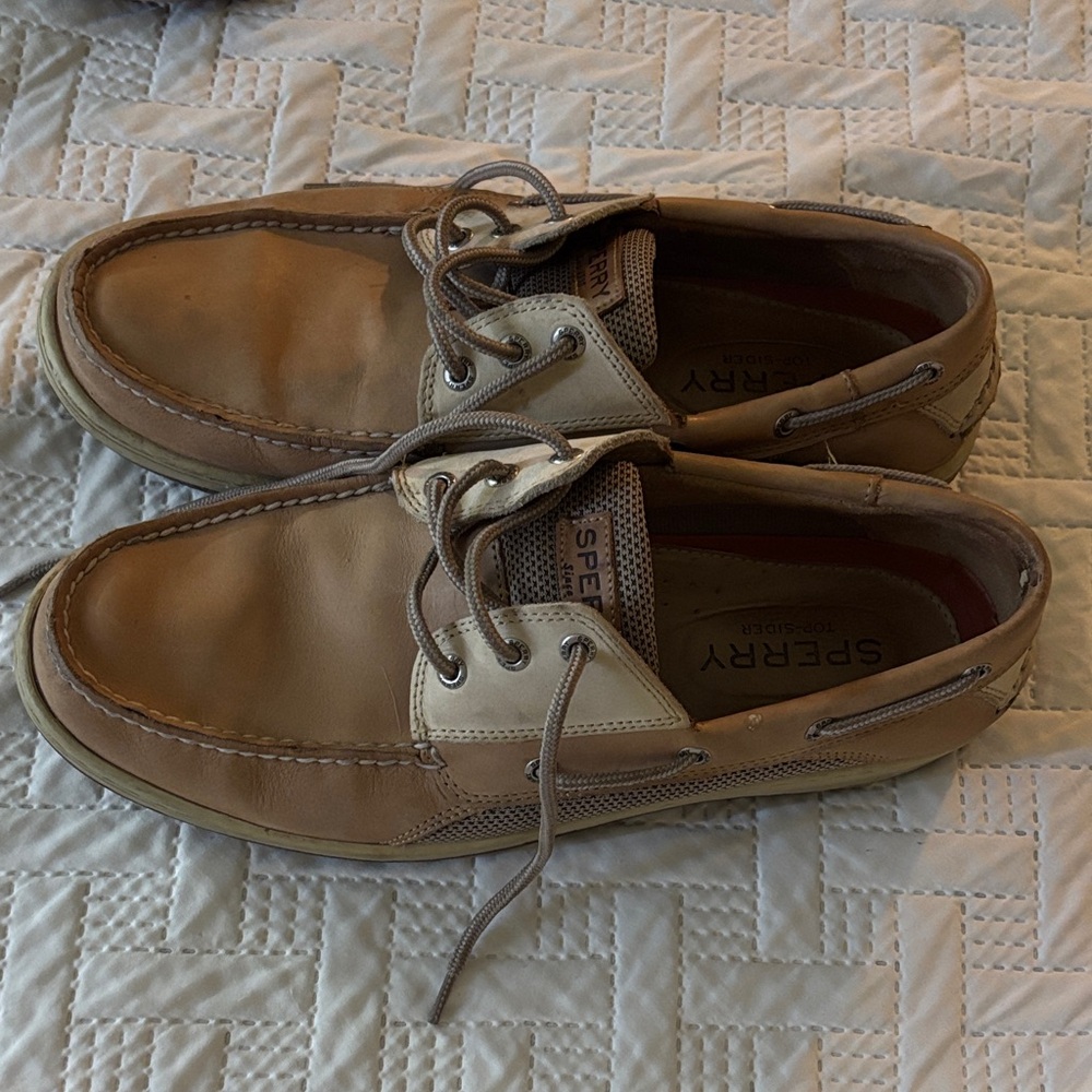 Sperry Men's Brown and Cream Boat Shoes